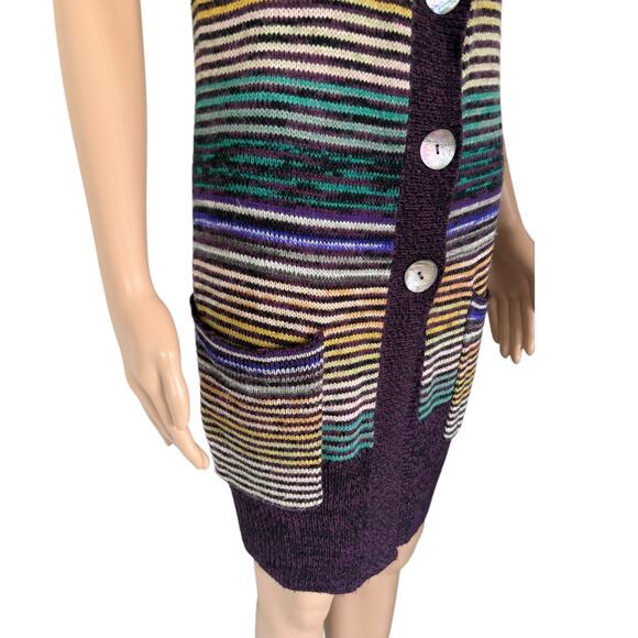 American Rag Cie Knit Sweater Dress XS Indie Boho Granola Earthy Stripe Tunic - Picture 4 of 8